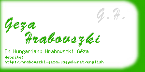 geza hrabovszki business card
